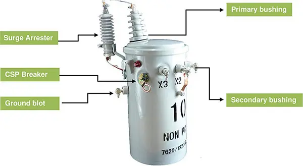 10kvasingle phase pole mounted transformer